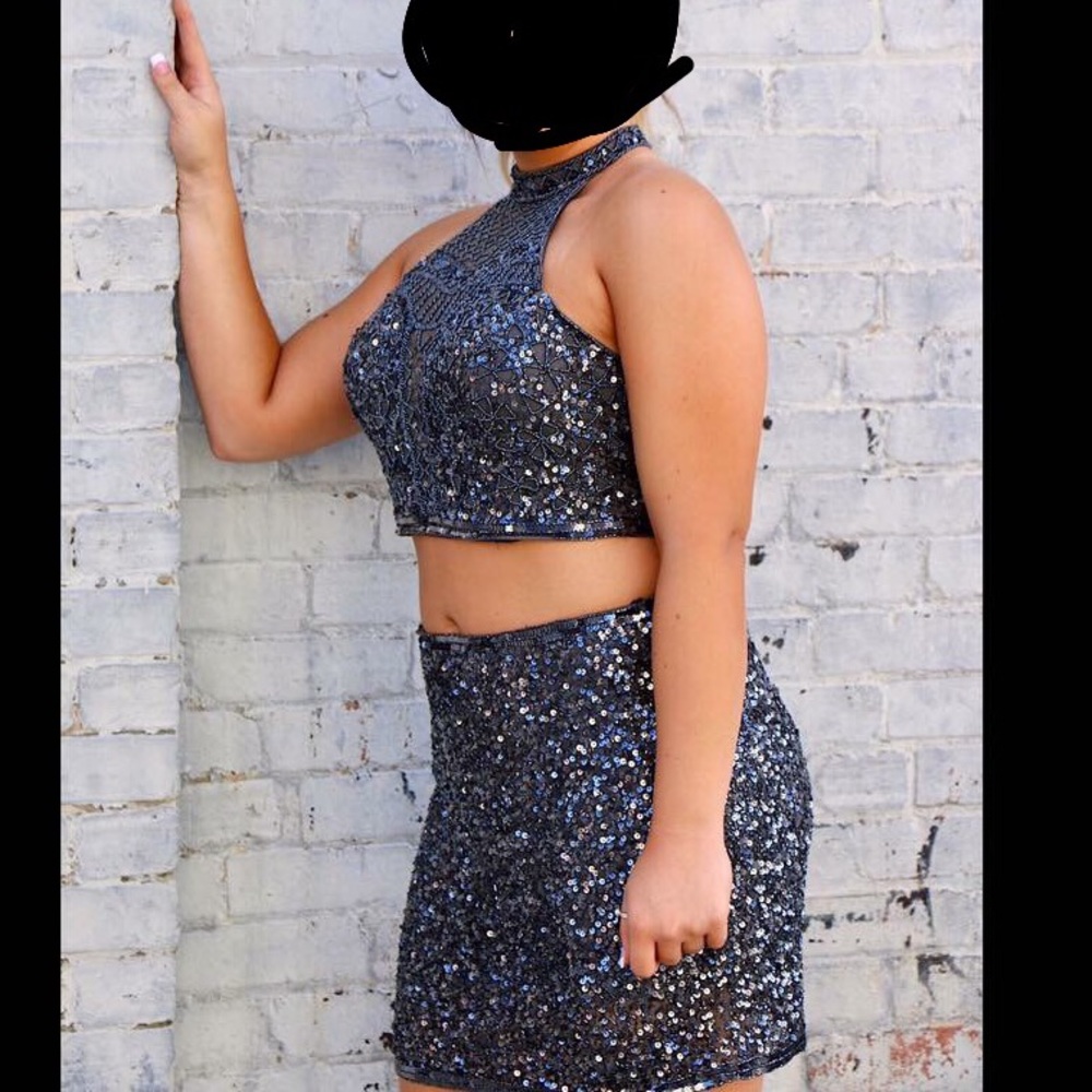 Two piece homecoming dress, color - charcoal